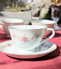 三郷陶器 Sango コーヒー/ティーセット 6客 ヴィンテージ 可憐なバラ