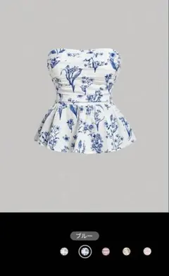 花柄トップス　オフショルダー