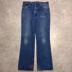 70s USA製Lee デニムフレアパンツ ブーツカットW36ネイビー aw12