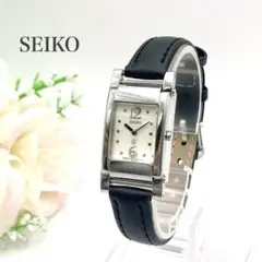 新品電池　稼働　SEIKO セイコー　レディース腕時計　スクエア　ラインストーン