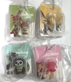 ズートピア ブリスターチャームコレクション 4個セット　ガチャ　セミコンプリート