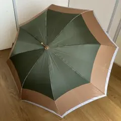 【未使用品】フルラ カラーボーダー 晴雨兼用 長傘 日傘 ジャンプ式 カーキのサムネイル