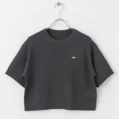 クルーネッククロップドセーター　チャコール