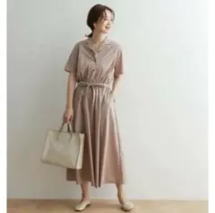 アーバンリサーチドアーズ オープンカラーコットンシャツワンピース