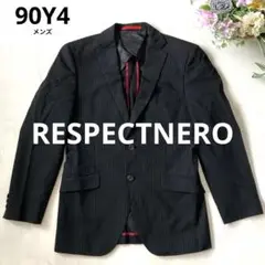 RESPECTNERO ジャケット 90Y4 黒 ストライプ テーラード 細身