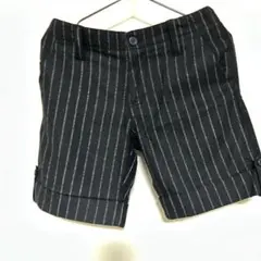 【美品】秋冬　半パン　黒✖️ストライプ