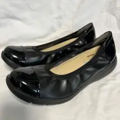 rakkurakku 空飛ぶパンプス 25cm 黒コンフォート　軽量 フラット