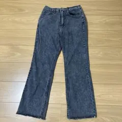 フレアパンツ しまむら ブラックデニム　Mサイズ