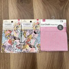 【新品】はぎれ ディズニープリンセス生地 2枚 パステルピンク ストライプ