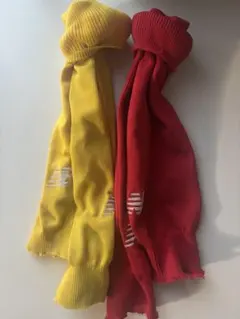 New Balance サッカーカーフソックス 赤と黄色