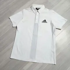 ☆adidas GOLF☆吸汗速乾バックラインメッシュ冷感ポロM白黒のサムネイル