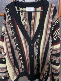 【新品未使用】CONFIRM ヴィンテージストライプ柄カーディガンM古着風レトロ