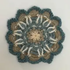【ハンドメイド】手編み お花モチーフコースター 12-1/A01のサムネイル
