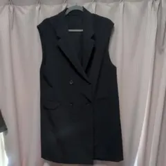 か*お様 GU ダブルブレスト ノースリーブベスト 黒