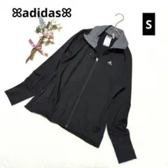 1647★アディダス フルジップジャケット【S】黒 レディース スポーツウエア