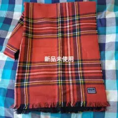 新品未使用　タグ無しGLOBAL WORK チェックオレンジマフラー