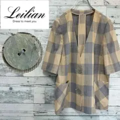 ☆大きいサイズ・13＋☆レリアン　ノーカラー2Bジャケット　シェルボタン　薄手