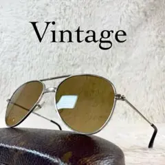 60s~70s　ビンテージサングラス　アビエーター　ブラウンレンズ　シルバーのサムネイル