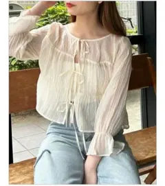 INGNI 2WAYリボンブラウス7分袖