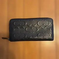 COACH メンズ 長財布 ラウンドファスナー グレー