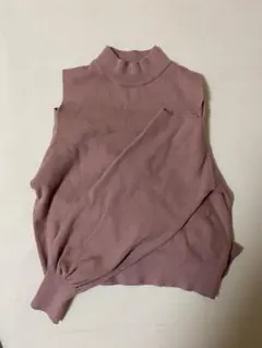 ピンク タートルネック オフショルニット