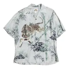 80s 90s USA製 ヴィンテージアロハシャツ オープンカラー レーヨン 虎