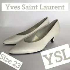 【未使用】YSL ベージュ ポインテッドトゥ ハイヒール 36のサムネイル