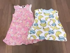 GAP花柄ワンピース ノーブランドTシャツ 2点セット
