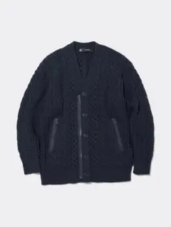 【新品未使用】GU×UNDERCOVER ケーブルカーディガン L 紺 完売人気のサムネイル