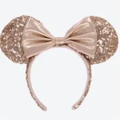 ディズニー　カチューシャ　ミニー　ピンクゴールド　スパンコール　キラキラ