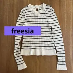 freesia レディース 長袖 白黒ボーダーニット Mサイズのサムネイル