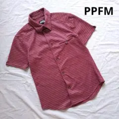 【PPFM】ピーピーエフエム 半袖シャツ 総柄 日本製 厚手 幾何学模様のサムネイル