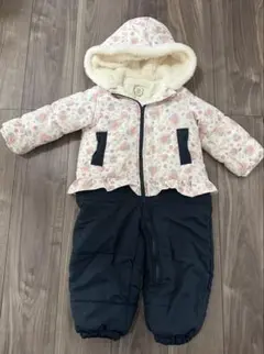 conoco スノー 防寒 ジャンプスーツ 花柄 ネイビー スキーウェア 95