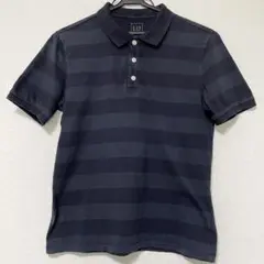 GAP メンズ半袖ポロシャツSサイズ ネイビー×ダークネイビー ボーダー