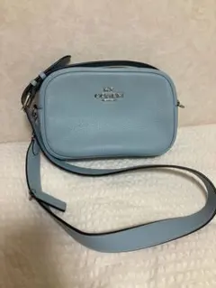 美品★コーチ COACH ライトブルー　ショルダーバッグ カメラバッグ 斜めがけ