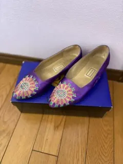GIANNI VERSACE紫色 刺繍パンプスのサムネイル