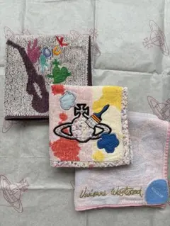 3枚★Vivienne Westwood タオルハンカチ オーブ刺繍