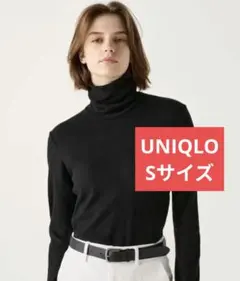 UNIQLO ユニクロ フリースタートルネックT ブラック
