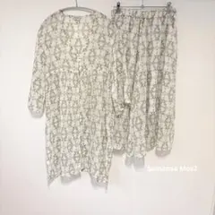 【美品】サマンサモスモス　花柄シフォン　カーディガン　ガウチョ　セットアップ