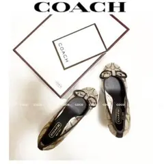 新品正規品◆COACHコーチ◆総柄シグネチャー柄厚底サンダル　プラットフォーム