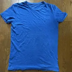アメリカンイーグル Tシャツ XS ブルー ワンポイント刺繍ロゴ 古着 子供のサムネイル