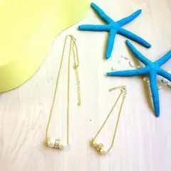 【送料無料】コットンパールネックレス