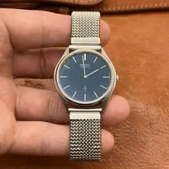 稼働品】SEIKO クォーツ 4122-8000 ネイビー・青文字盤 - メルカリ