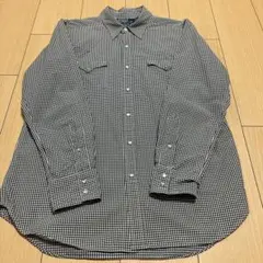 90s ラルフローレン ウエスタンシャツ L チェック RL WESTERN