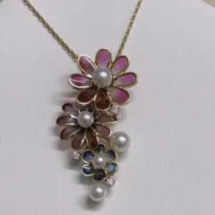 御木本 ミキモト MIKIMOTO K18 エナメル フラワーデザインネックレスのサムネイル