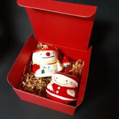 箱詰めプレゼント　クリスマス マグカップ 2個セット サンタ スノーマン