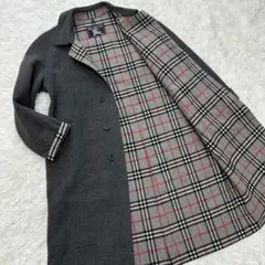 【極美品/M】バーバリー チェスターコート アウター グレー メンズ カシミヤ
