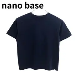 nano base ナノベース 無地 半袖 Tシャツ ネイビー クルーネック