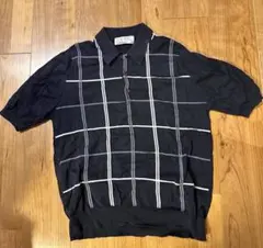 JOHN SMEDLEY ネイビーチェック柄ポロシャツのサムネイル