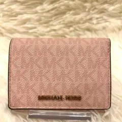 マイケルコース 三つ折り財布 シグネチャー ピンク